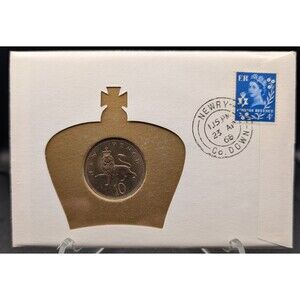 1968 UK Decimal Coin Cover w/ 10p Coin & QEII Stamp – Newry Postmark